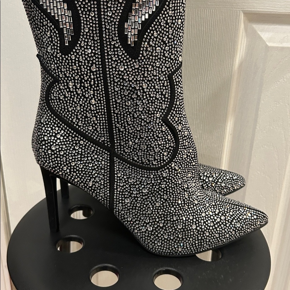 Tall Rhinestone Boots Size 12 - Picture 4 of 10
